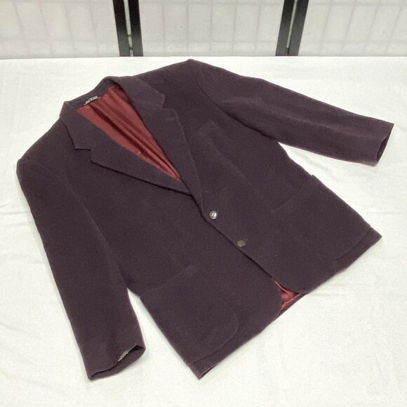 Pronto Uomo Italy Wool Blend Luxury Italian Tailored Suit Jacket Eggplant 42R - Picture 8 of 13